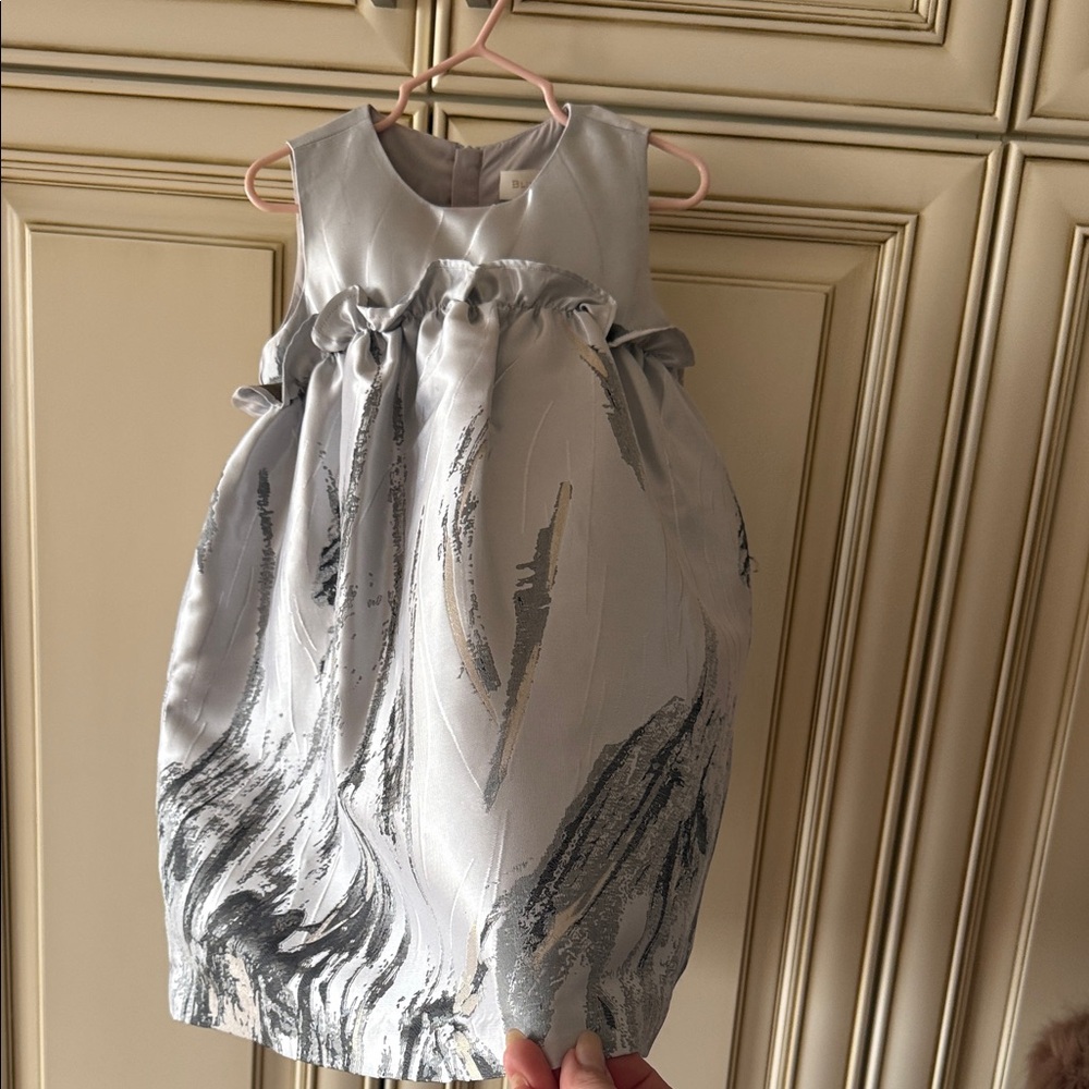 Elegant Gray and Silver Baby Dress